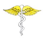 Läkekonstens symbol bevingad